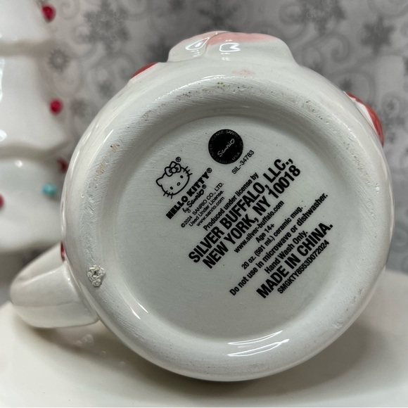 Sanrio Hello Kitty Christmas Snowman Snow Kitty Ceramic Coffee Mugs - Pink Scarf - Picture 12 of 12